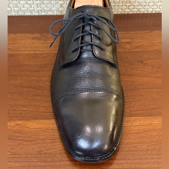 🌟HP🌟Soft Black Leather Cap Toe Derby Dress Shoes by Pronto Uomo Made Italy 10 - Picture 5 of 13